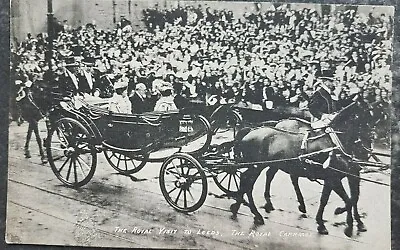 £4 • Buy The Royal Visit To Leeds, The Royal Carriage. 7th July 1908. W&T Gaines Postcard