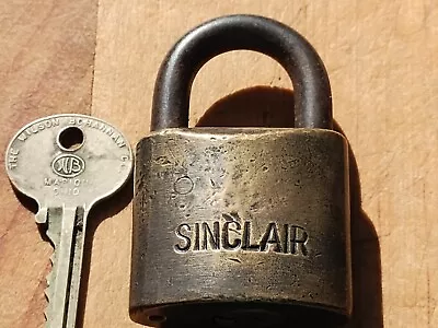 Vintage Brass WB Sinclair Gas Pump Lock With Original Key • $110