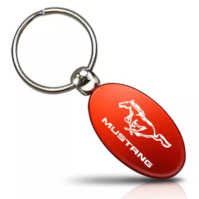 Ford Mustang Red Aluminum Oval Key Chain • $16.99