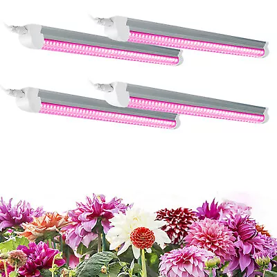 4 Tube 2FT T8 LED Grow Light Fixture 20W X 4 500W Equivalent Full Spectrum Lamp • $40.84