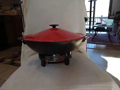 Vintage West Bend Red And Black Electric Wok Model 79525 W Manual • $20