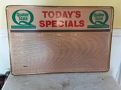 $249.99 • Buy Vintage QUAKER STATE MOTOR OIL Gas TODAYS SPECIAL ADVERTISING BOARD SIGN