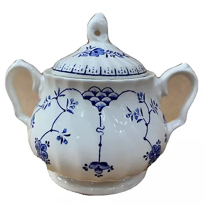 Myott Finlandia Sugar Bowl Staffordshire Ware England Blue Vintage • $20.80