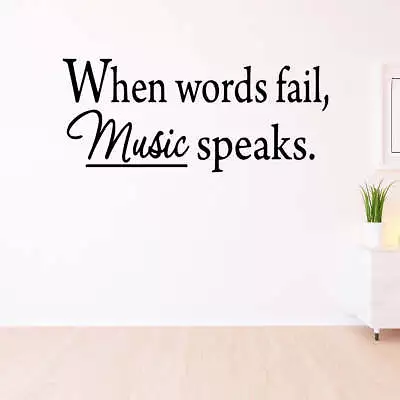 When Words Fail Music Speaks Wall Decal VWAQ • $10.99