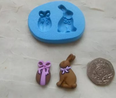 Mini Craft Mould:  Easter Egg (11x19mm) & Chocolate Bunny Rabbit (15x26mm) • £4.75