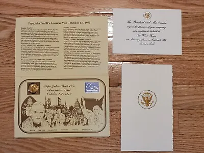 President Jimmy Carter White House INVITE PGM & GIFT -VIST Of POPE JOHN PAUL II • $149.95