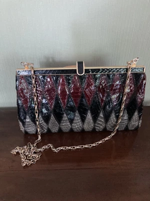£0.99 • Buy Jane Shilton Snakeskin Evening Bag. 10inch Wide, 6 Inch Depth.
