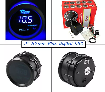 2  52mm Blue Digital LED Volt Voltage Meter Gauge 0~15V Boat Truck Auto Modify • $21.49