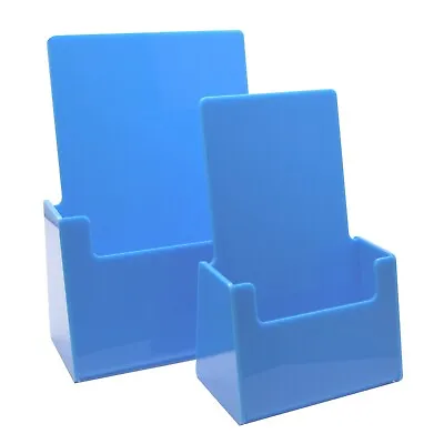 Blue Leaflet Holders Flyer Menu Counter Dispenser Business Card Holders DL & A5  • £16.23