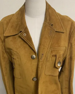 Vintage Induyco Jacket Suede Leather 4 Pocket Sz 44 Length 31.5” Retro 60-1970s • $148