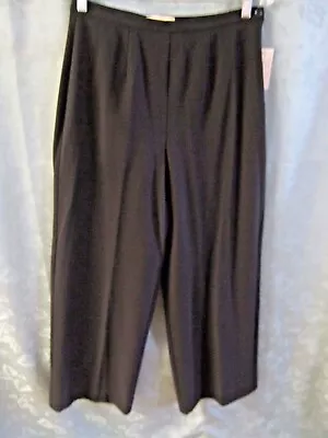 Amanda Smith Black Wide Leg Dress Pants Size 8P 8 Petite NWT  • $16.99