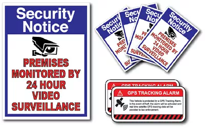 Warning Video Surveillance Security Warning Decal Sticker Sign GPS Vehicle Theft • $5.29
