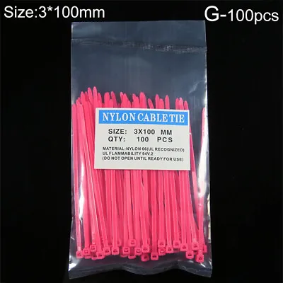 100Pcs Coloured Cable Ties Nylon Zip Tie Wraps Strong Long Wide Tie Straps 29 • $5.21