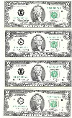 Two Dollar Bills 1976 Edition Very Fine Condition • $16