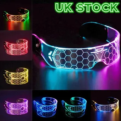 £8.68 • Buy UK LED Visor Glasses Luminous Light Up Eyewear Rave Party Nightclub Steampunk
