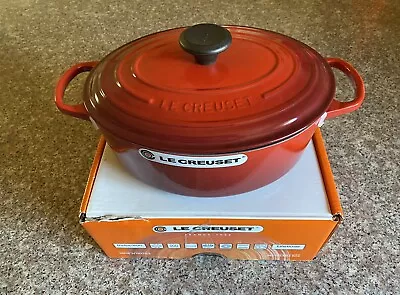 Le Creuset Enameled Cast Iron Signature Oval Dutch Oven 5 Qt. Cerise Red - New • $250