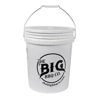 Big BBQ Company 5 Gallon Plastic Storage Bucket 12-Inch Diameter W/ Lid & Handle • $30.99