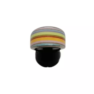 BERNARDAUD Women's Pottery Ring Size 9 Silver X Multicolor Ceramic Pre-owned • $110