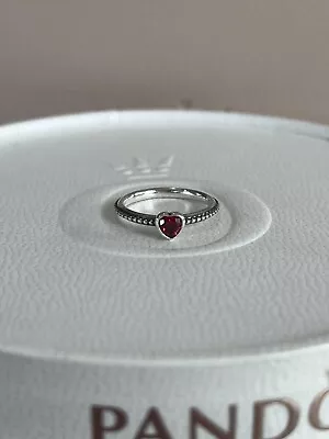 Pandora Red CZ Valentine Sweet Heart Ring Size 52 #190896 • $40