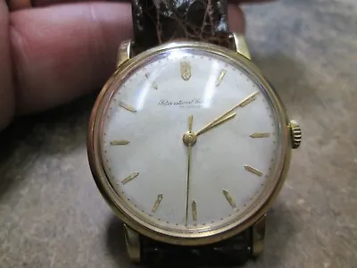 Vintage 18k Gold IWC INTERNATIONAL SHAFFHAUSEN Winding Watch SWEEP SECOND HAND • $1495