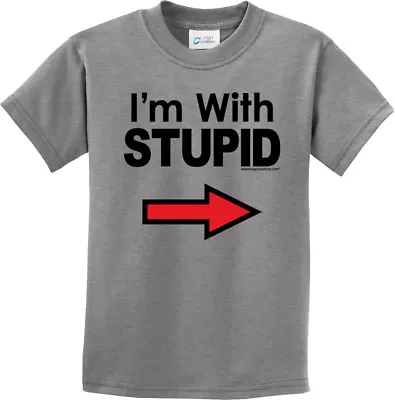 Buy Cool Shirts Kids I'm With Stupid T-shirt Black Print Youth Tee • £10.85