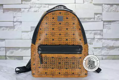 NEW Mcm Mmk 5SVE95 Stark Special Cognac / CO001 Pvc Backpacks Ghw AUTHENTIC NWT • $880