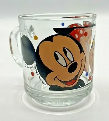 Pre-Owned Vintage Walt Disney Mickey And Minnie Mouse Glass Coffee Mug  • $4.74