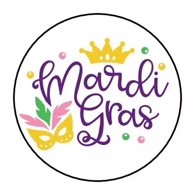 30 Mardi Gras Envelope Seals Labels Stickers 1.5  Round Party Favors Gifts • $2.64