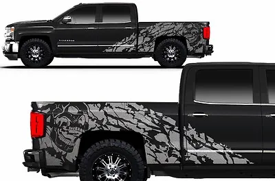 Vinyl Decal Nightmare Wrap Kit For Chevy Silverado Truck 1500/2500 14-17 Silver • $99.95