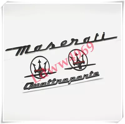 4pc Glossy Black Emblem For Maserati Quattroporte Side Trunk Badges Nameplate • $59.95