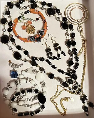 Vintage Costume Jewelry Lot RhinestonesWearNecklaces Earrings Bracelets Brooch • $19