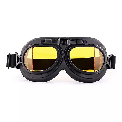 Retro Pilot Aviator Flying Goggles Vintage Motorcycle Racer Cruiser Old School • $16.11