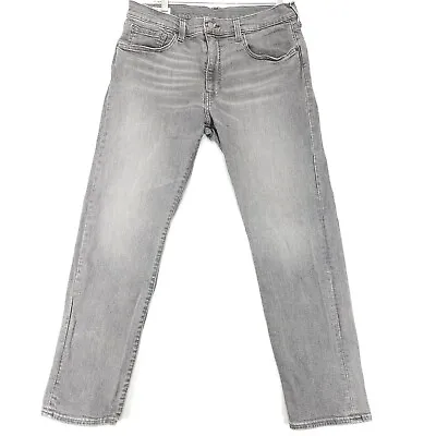Levi's Lot 502 Premium Jeans Big E Leather Patch Mens 34x32 Gray/Silver • $29.88