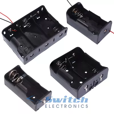£9.49 • Buy C And D Battery Holder Case Box Connector Flying Leads Or Solder