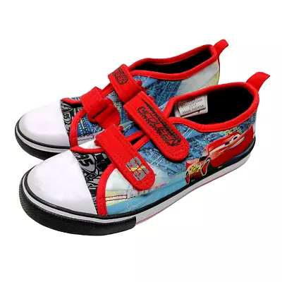 Kids Lightning Mcqueen Trainers UK Size 12 Infants Red Racing Car Pumps Low Top • £12