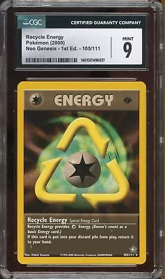 Pokemon Recycle Energy Neo Genesis 1st Edition Rare #105 CGC 9 Mint • $0.99