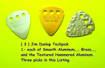 Dunlop Teck Pick 3 Pick Pack TECH PICK Metal Guitar Pick Guitar Picks PICKS • $5.55