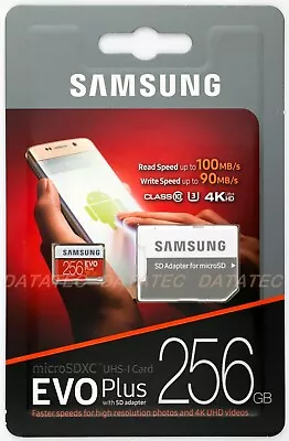 SAMSUNG EVO Plus MicroSD 256GB SDXC Memory Card Dash Action U3 GoPro Phone 100M • $49.90