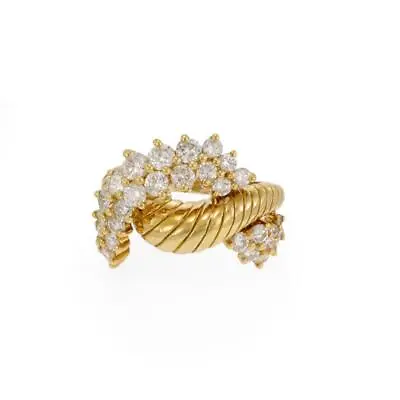 $2817.93 • Buy Jose Hess 2ct Diamond 18k Yellow Gold Interlace Design Band Ring Size 7.75