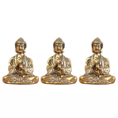  3 Pcs Buddha Decorative Ornaments Copper Miss Zen Garden Small Decorations • £6.48