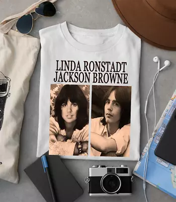 Jackson Browne Linda Ronstadt T-shirt White Short Sleeve All Sizes S-5Xl 3 • $14.99