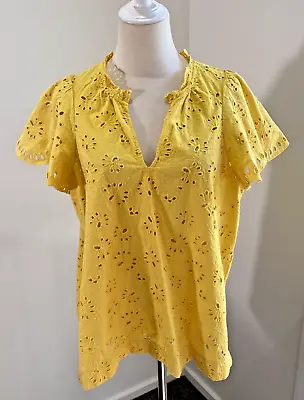 Country Road - Size 16 - Yellow Eyelet Top - Preowned VGC • $39