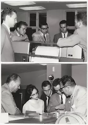 Men Woman Business Executives Office Computer Two 1960s Vintage Photo Snapshots • $7.99