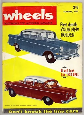 Wheels 1959 February Magazine (Vintage) Fiat Millicento Facel Vega Humber Hawk • $29.95