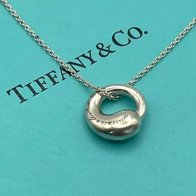 Tiffany & Co. Elsa Peretti Eternal Circle Pendant Silver Necklace • $135