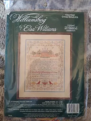 Williamsburg By Elsa Williams The Governor's Palace Sampler Cross Stitch Kit New • $39.99