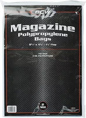 Lot 100 Standard Regular Size Magazine Sleeves Bags Pack BCW Storage Protector • $15.99