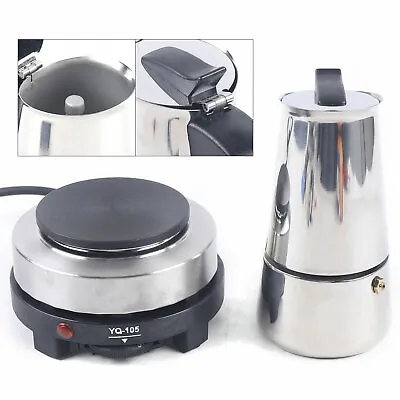 4 CUP Stainless Steel Italian Moka Espresso Percolator Stovetop Coffee Maker Pot • $24.70