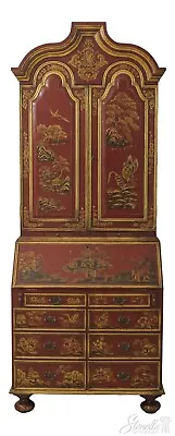 L57736EC: THEODORE ALEXANDER Chinoiserie Decorated 2 Piece Secretary Desk • $5295