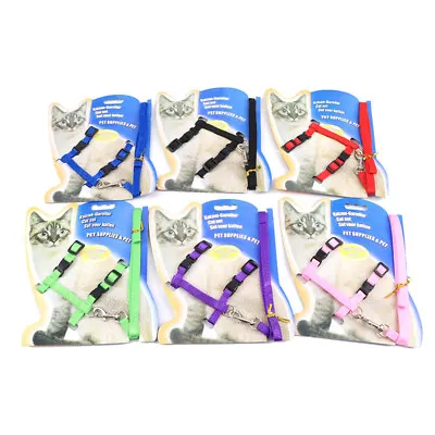 Harness & Lead Soft Adjustable Nylon Leash  For Kitten Rabbits Puppy Rabbits  • £4.78